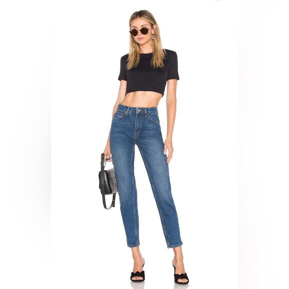 We The Free People High Waist Ankle Cropped Cotton Denim Mom jeans womens 31 - Picture 1 of 15